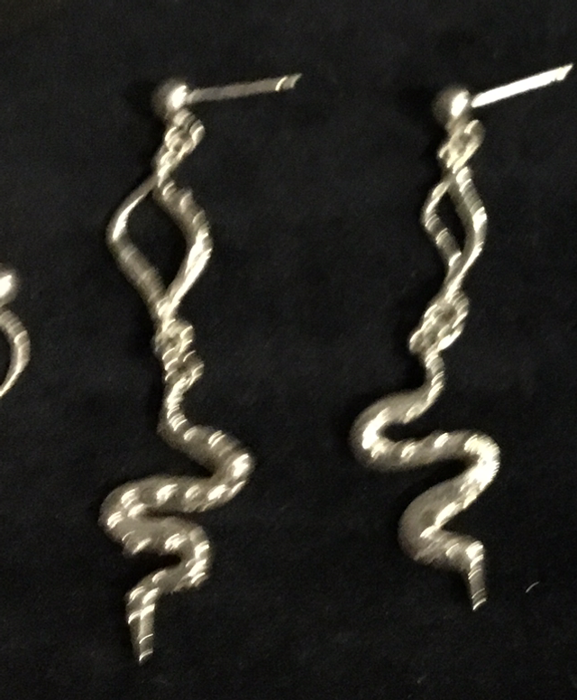 Snake earrings silver 