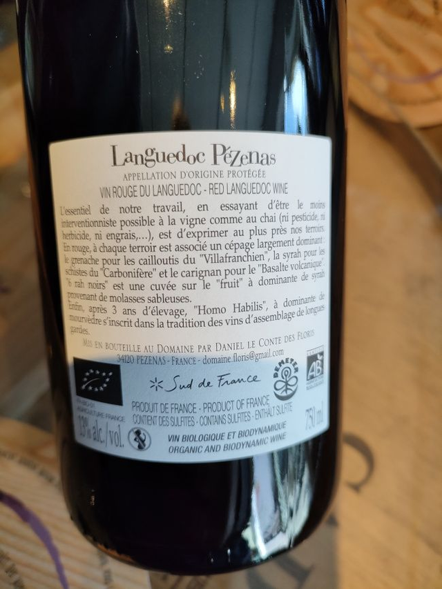 6 Rah Noir 2019 - Rouge Sec Tranquille - Domaine Le Conte des Floris (Danier Le Conte des Floris)