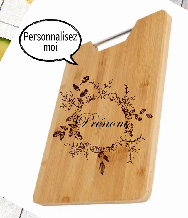 Planche à découper / planche apéro en bois gravure laser personnalisable - neuf / Cadeau fête, anniversaire, crémaillère, mariage (1)