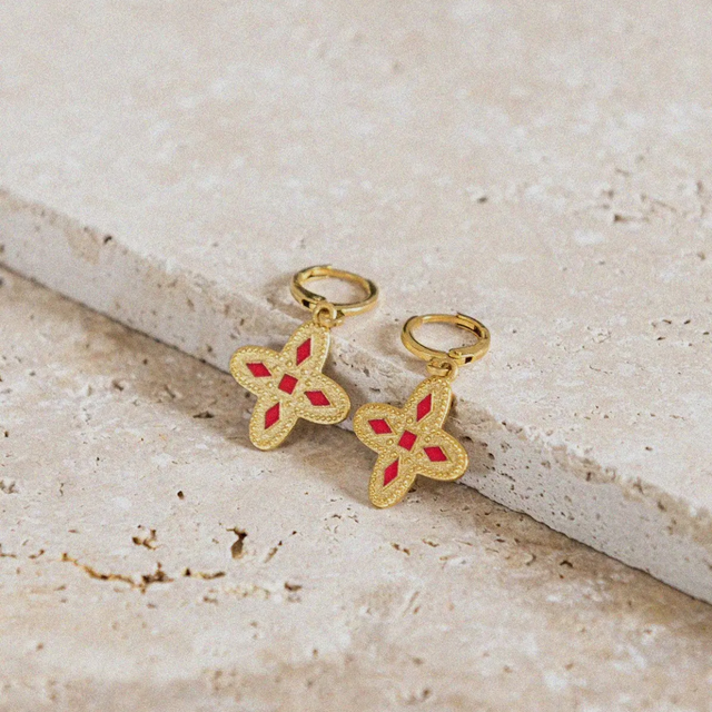 BOUCLES MIRA ( rouge mandarine) 