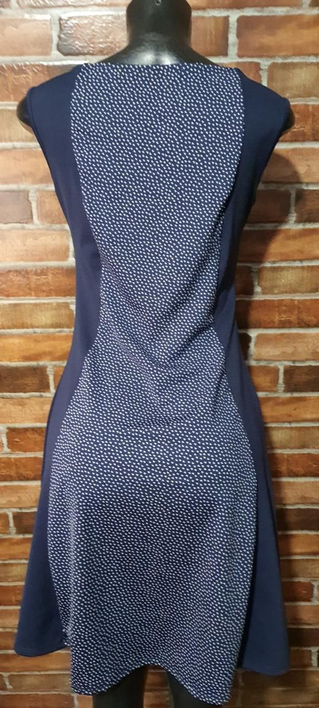 Vestido Azul Com Detalhes Estampado T/M