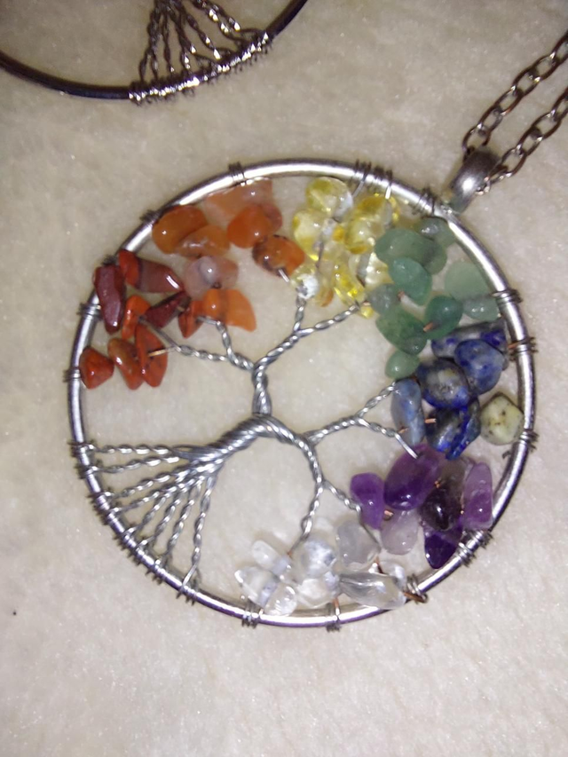 Tree of life, circle pendant necklace