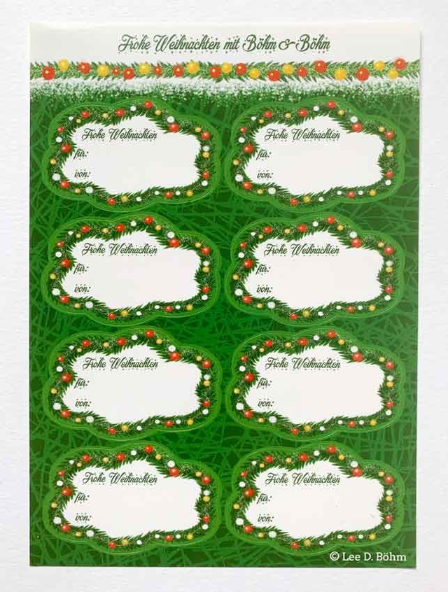 Stickersheet "Frohe Weihnachten - Namensschilder" / "Merry Christmas - Nameplate"
