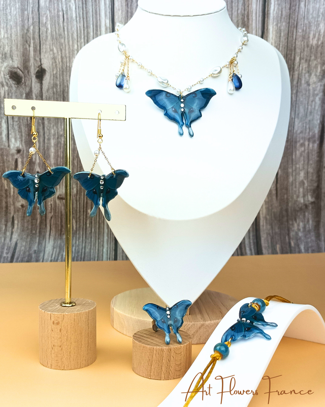 Ensemble de papillons mystiques bleu - Émaillage à la résine