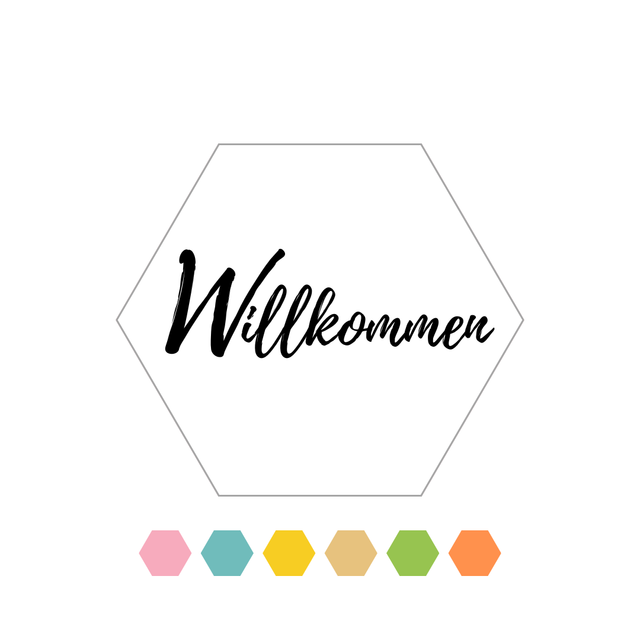 Hexagon "Willkommen"