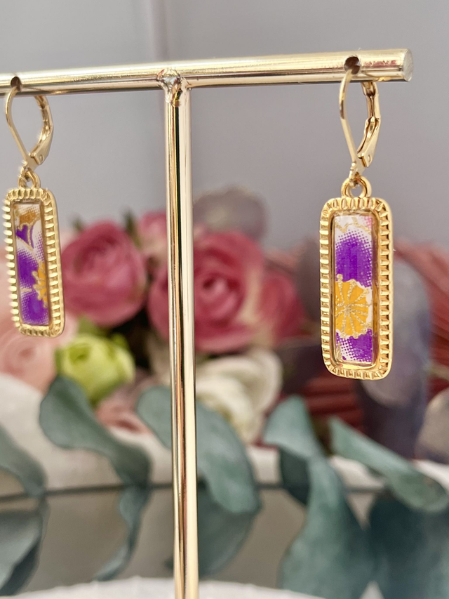 Boucles d’oreilles papier japonais