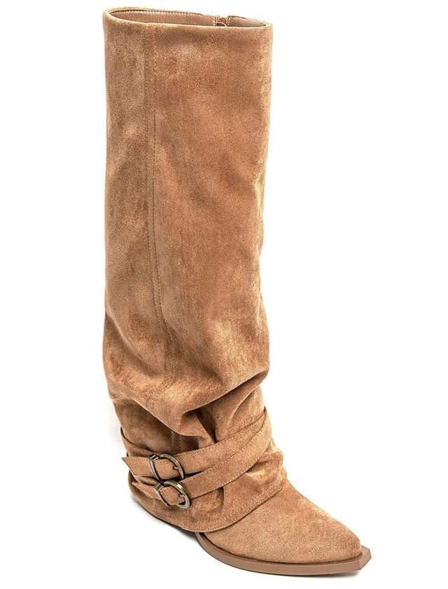 Westernlaars met gesp cognac