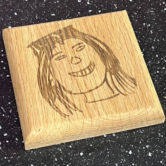 Your hand drawn picture from TikTok LIVE engraved on a coaster!