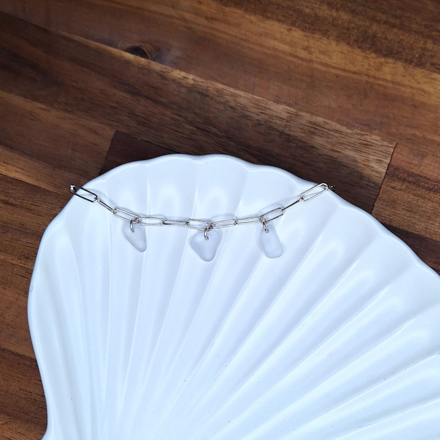 Bocca Blanc - bracelet de plage en argent et verre