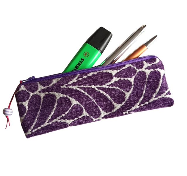Mini Trousse Jacquard velours violet
