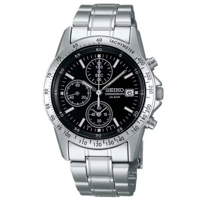 SEIKO Urval Herrkronograf Klocka SBTQ041 Silver, Batteridriven Quartz, 12-Timmars Stoppur