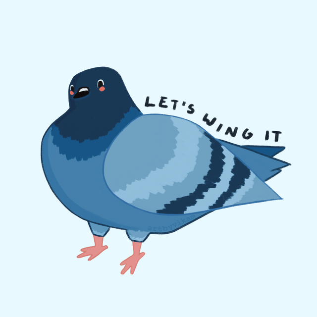 'Let's Wing It' Pigeon