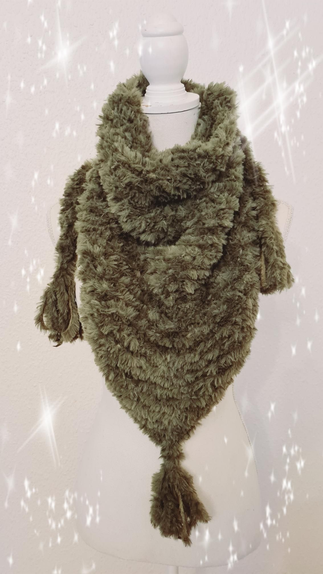 Echarpe triangle kaki