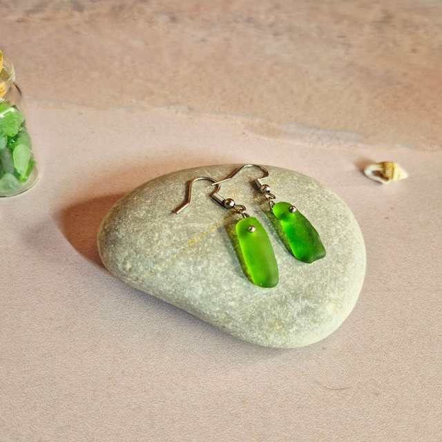 Boucles d'oreilles MAREA - Verre de mer - Ardore Marina, Calabre