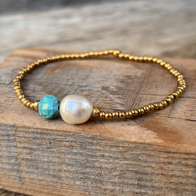 Bracelet Duo Pastille Turquoise