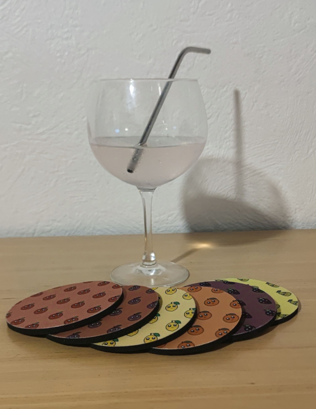 Lot de 6 dessous de verre "fruits classiques"