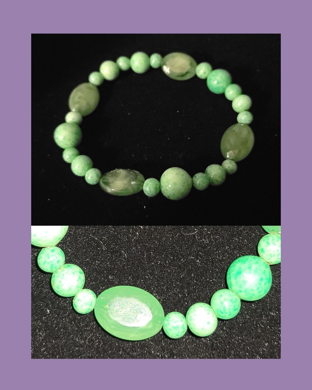 Jade Imitation Elastic Bracelet 