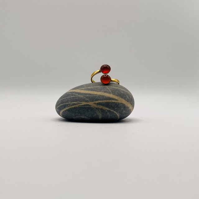 Bague Léa - agate rouge