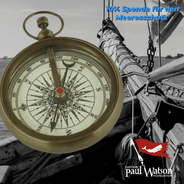 Kompass mit Ring und Feststellschraube (Messing antik)