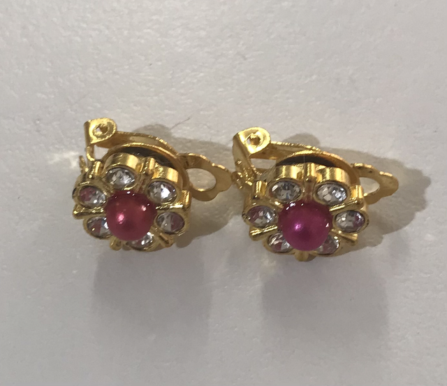 Rose Pink Clip On Earrings- COE17