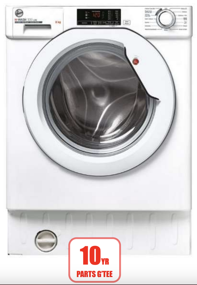  Hoover HBWS48D2W4-80 8Kg 1400 Spin Integrated Washing Machine