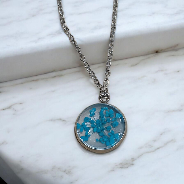 Colgante redondo azul C002