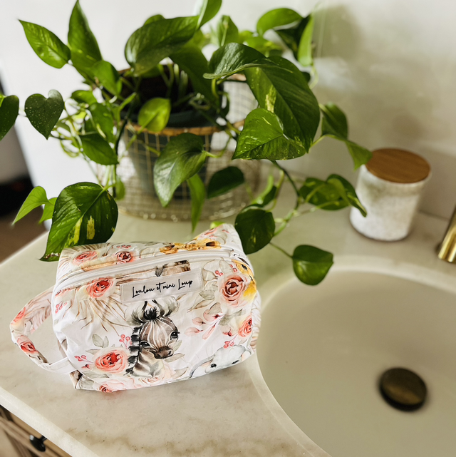 Trousse de toilette grand format "Animaux jungle bohème"