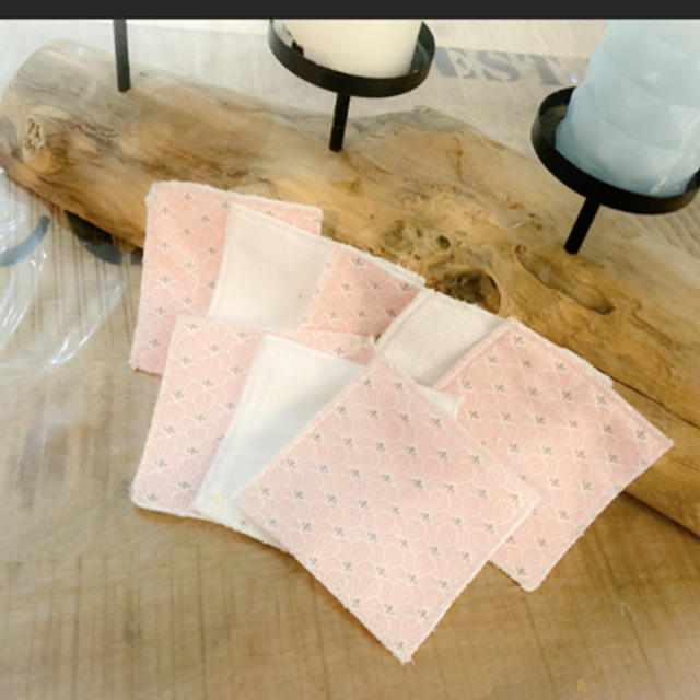 Lingette démaquillante éventail rose bambou 