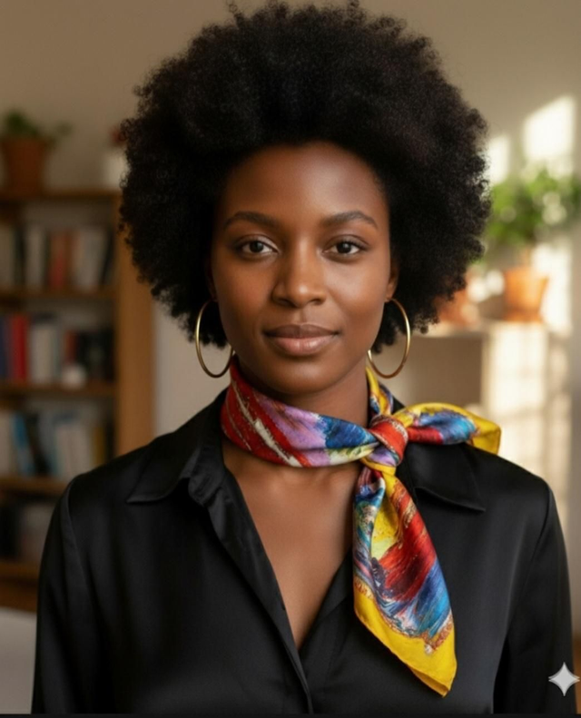 Carré de soie multicolore