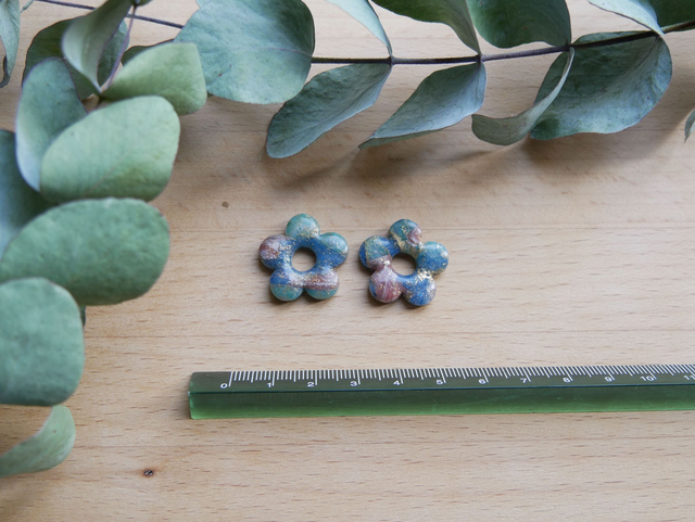 Bloom 5 pétales marbré vert/rose/bleu