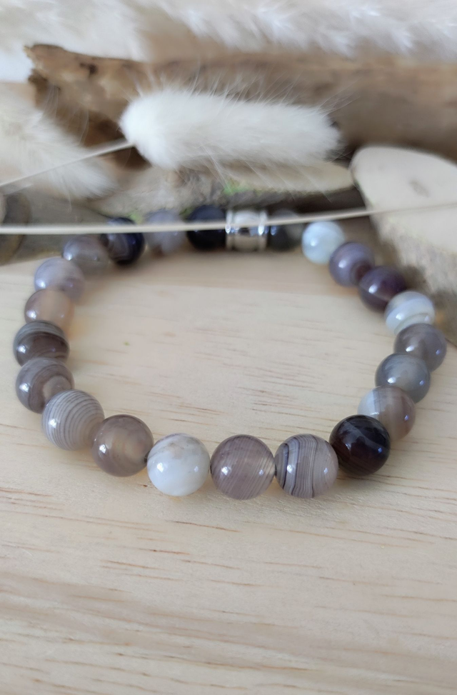 Bracelet "Joie de vivre" Agate de Botswana