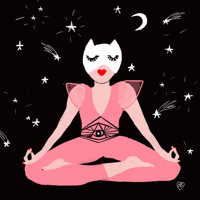 Meditating Cat Yogacard