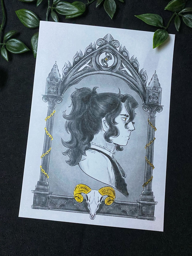 Howell Blackwood A5 Print with Gold Ink Detailing