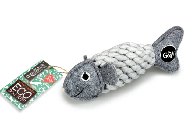 GREEN & WILDS ROGER THE ROPE FISH ECO DOG TOY