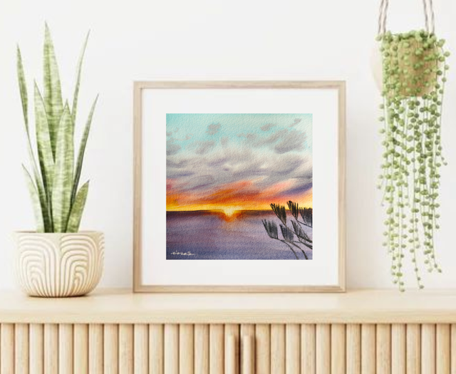 Atardecer frío - ORIGINAL 20 x 20 cm 
