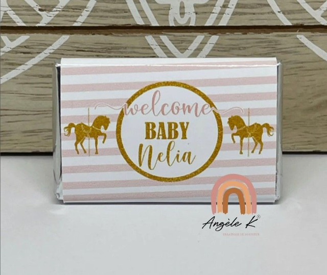 Lot de 10 mini chocolats personnalisés thème manège