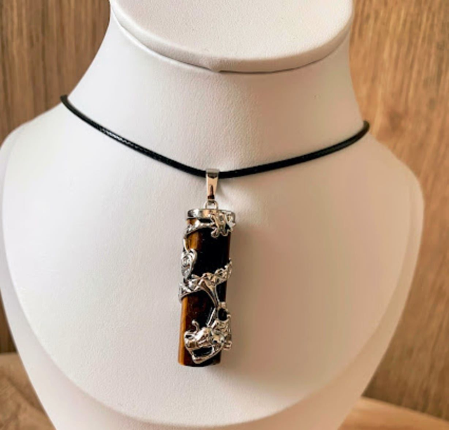 Pendentif Dragon Œil de Tigre