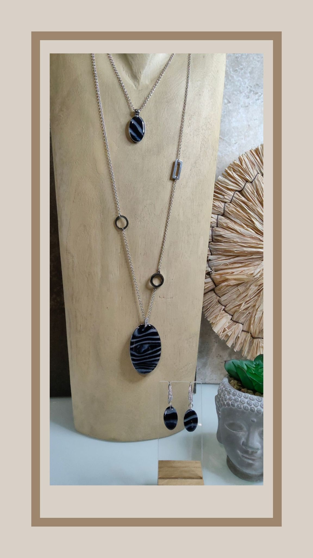 Collection 2 en 1 bleu nuit ovale 