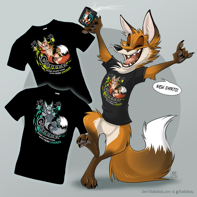 Shirt COFFEE – More Energy! (Red Fox)