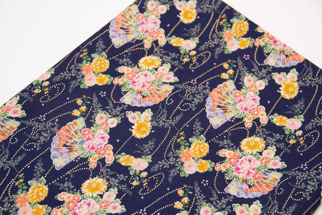 Japanese Abanicos y Flores 50X55 cm