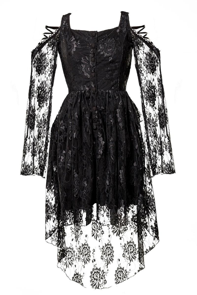 Lace Dress Black Short