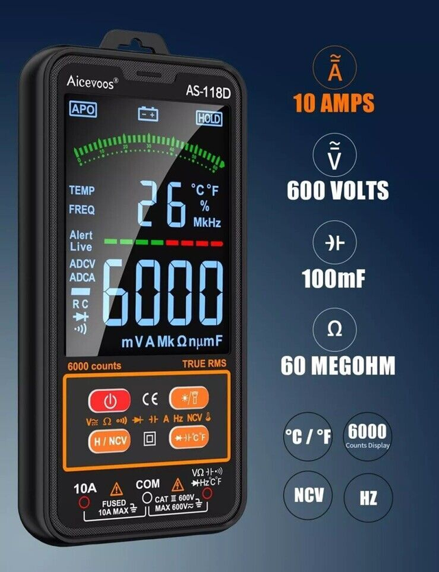 Multimètre numérique intelligent AS-118D – Aicevoos 🔧