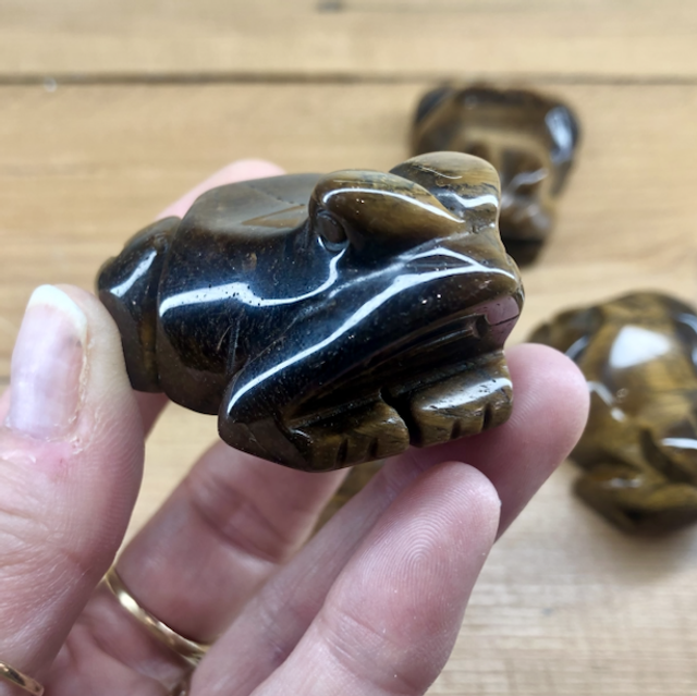 Grenouille porte bonheur Oeil du tigre