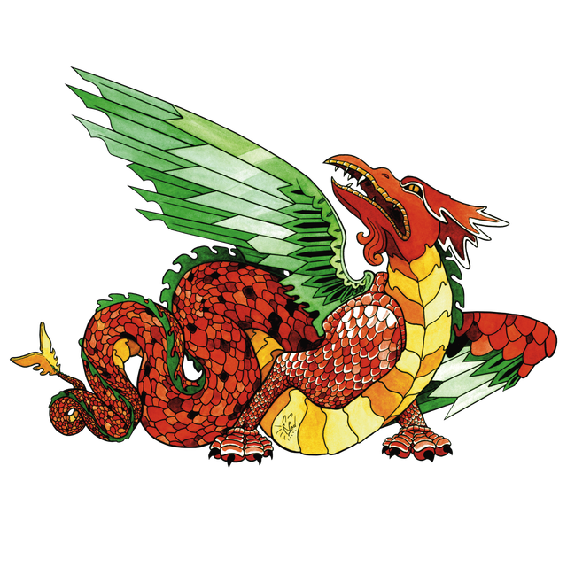 Autocollant - Dragon vitrail