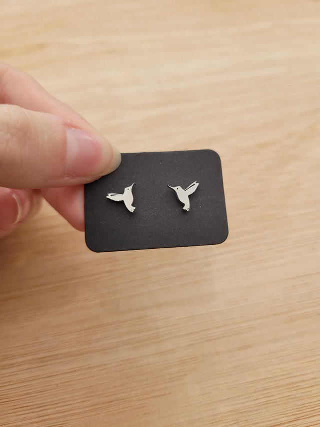 Stainless steel Hummingbird stud earrings - SL-012