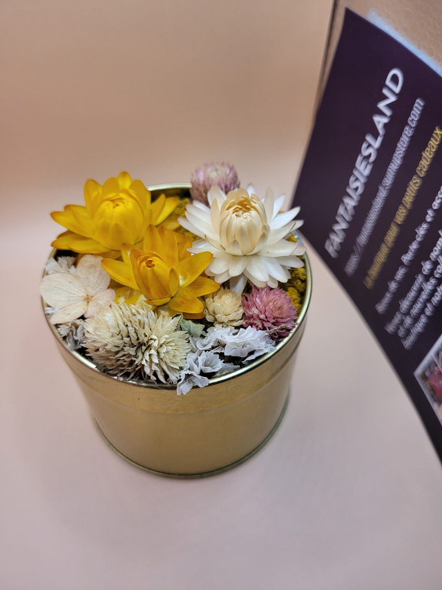Bouquet de Fleurs séchées mod1 - boîte GOLD - marque POLHINE 