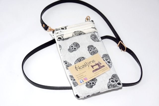 Pochette à téléphone crânes mexicains