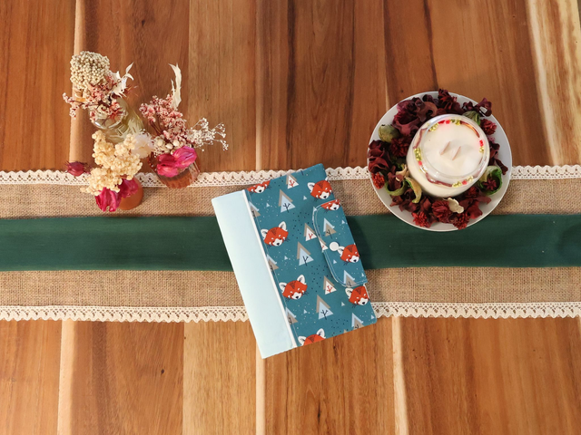 Renard - Bleu ciel et triangle noir