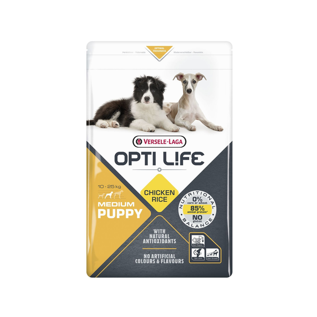 Croquettes Opti Life chiot medium sans gluten : Poulet