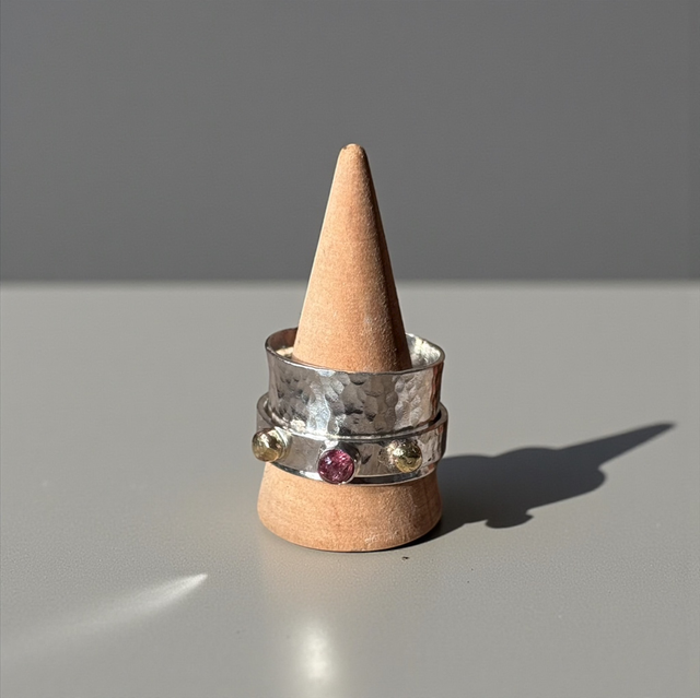 Tourmaline spinner ring
